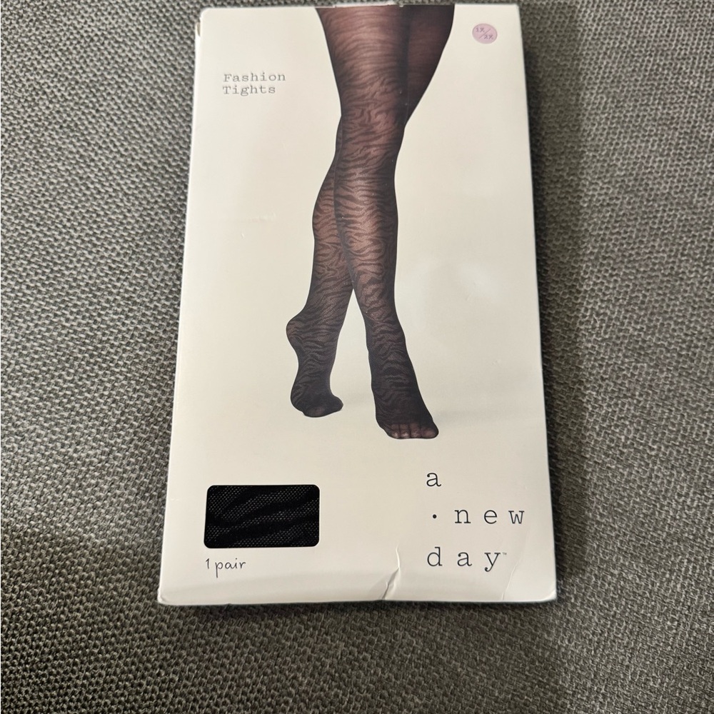 A New Day Black Patterned Tights 1X/2X